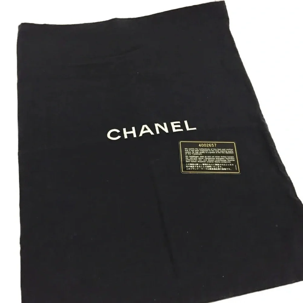CHANEL Classic Black Leather Jumbo 30 / 24k Gold Chain Flap Bag +Card/Duster + - Picture 2 of 12